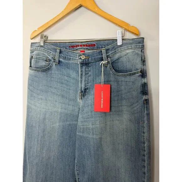 Lucky Brand Mid Rise Sweet Wide Leg Jeans Women's 14/32 Moonlit Mist Wash New - Picture 5 of 15